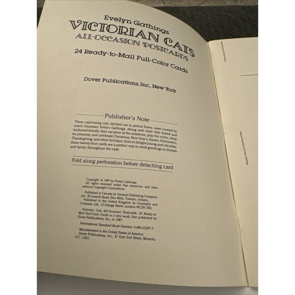 Evelyn Gathings Victorian Cats Postcards Post Card Unused PD3 - Picture 6 of 6